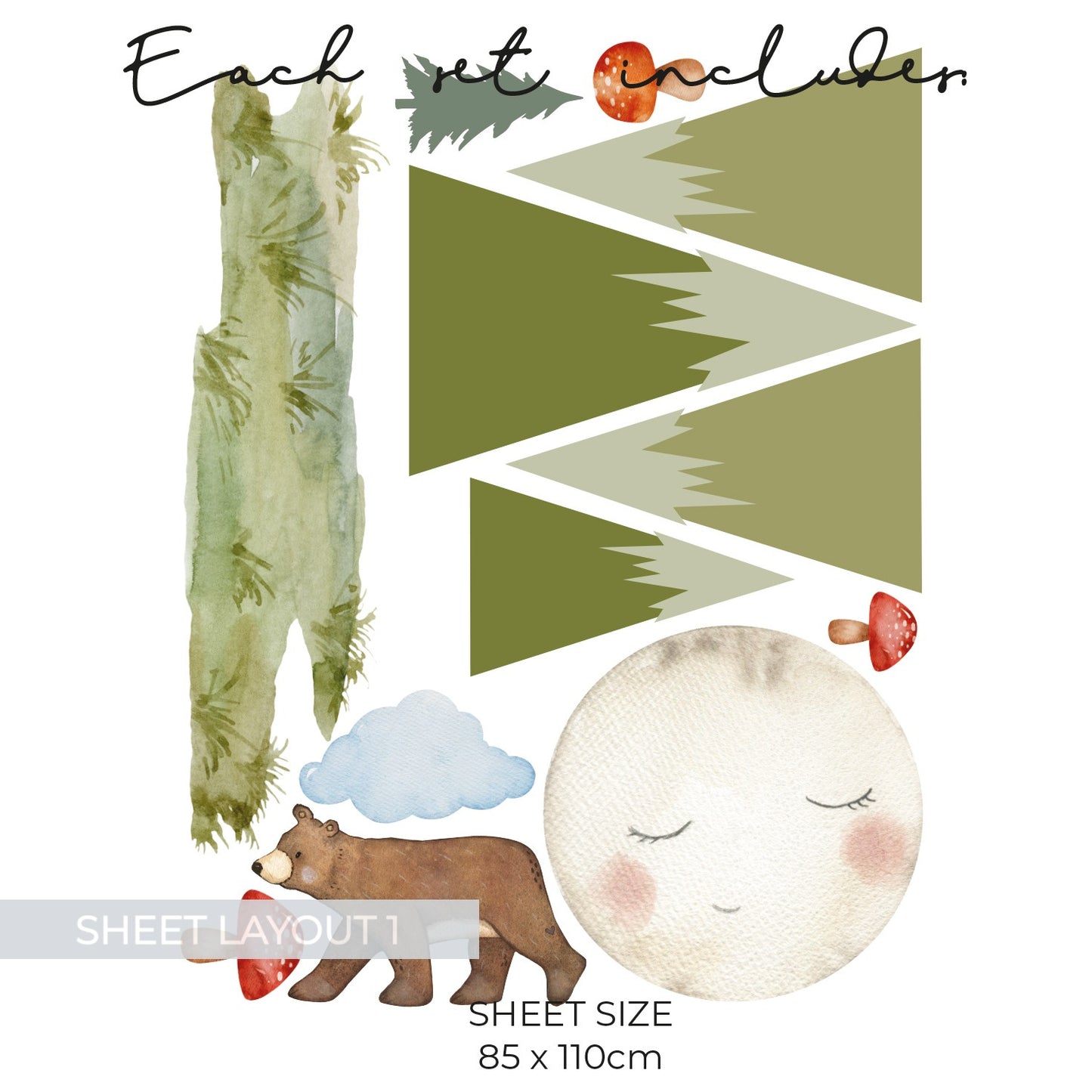 Woodland & Forest Friends Wall Art Composition