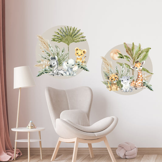 Baby Safari Circle twin Wall Sticker set