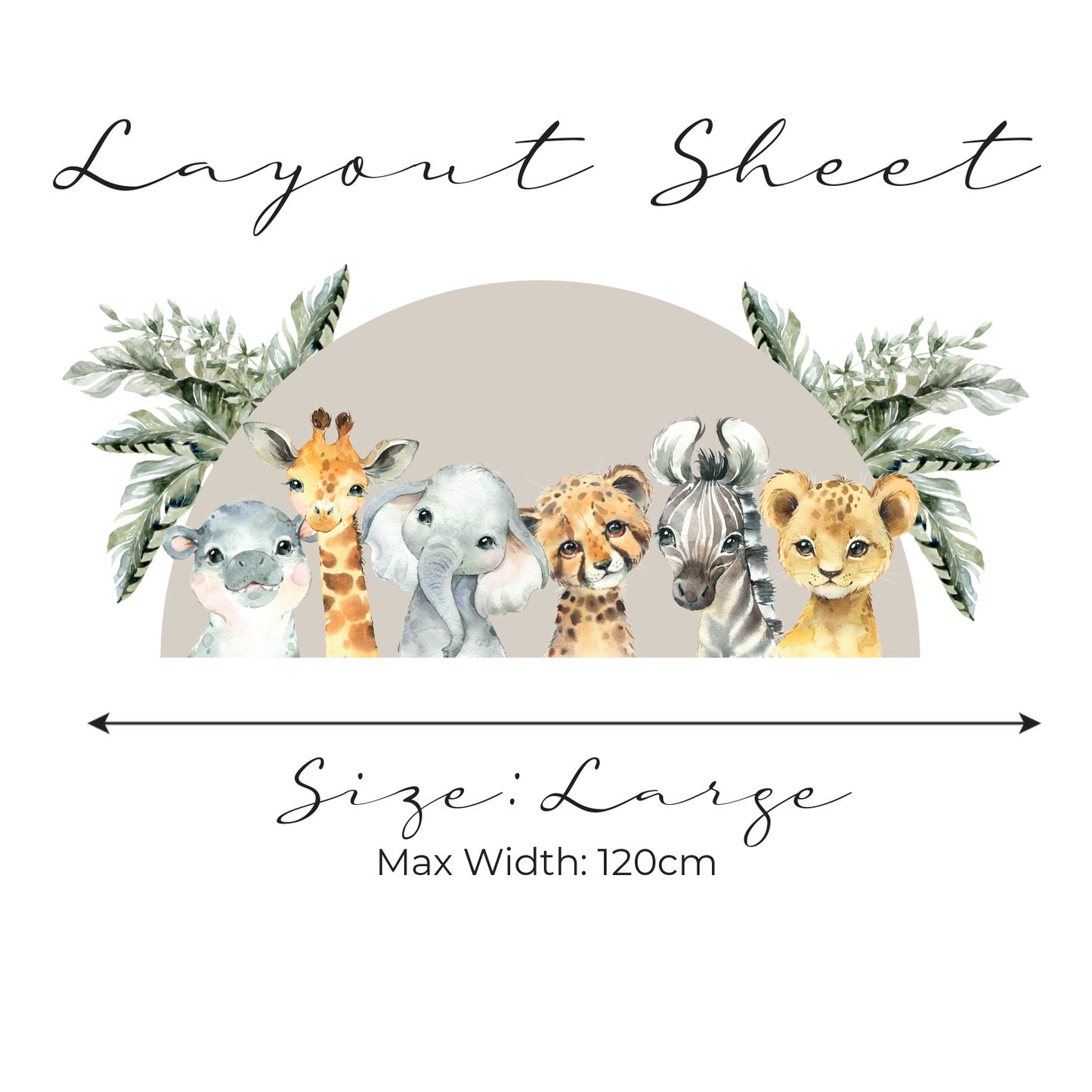 Baby Safari Leafy Semi Circle Wall Art