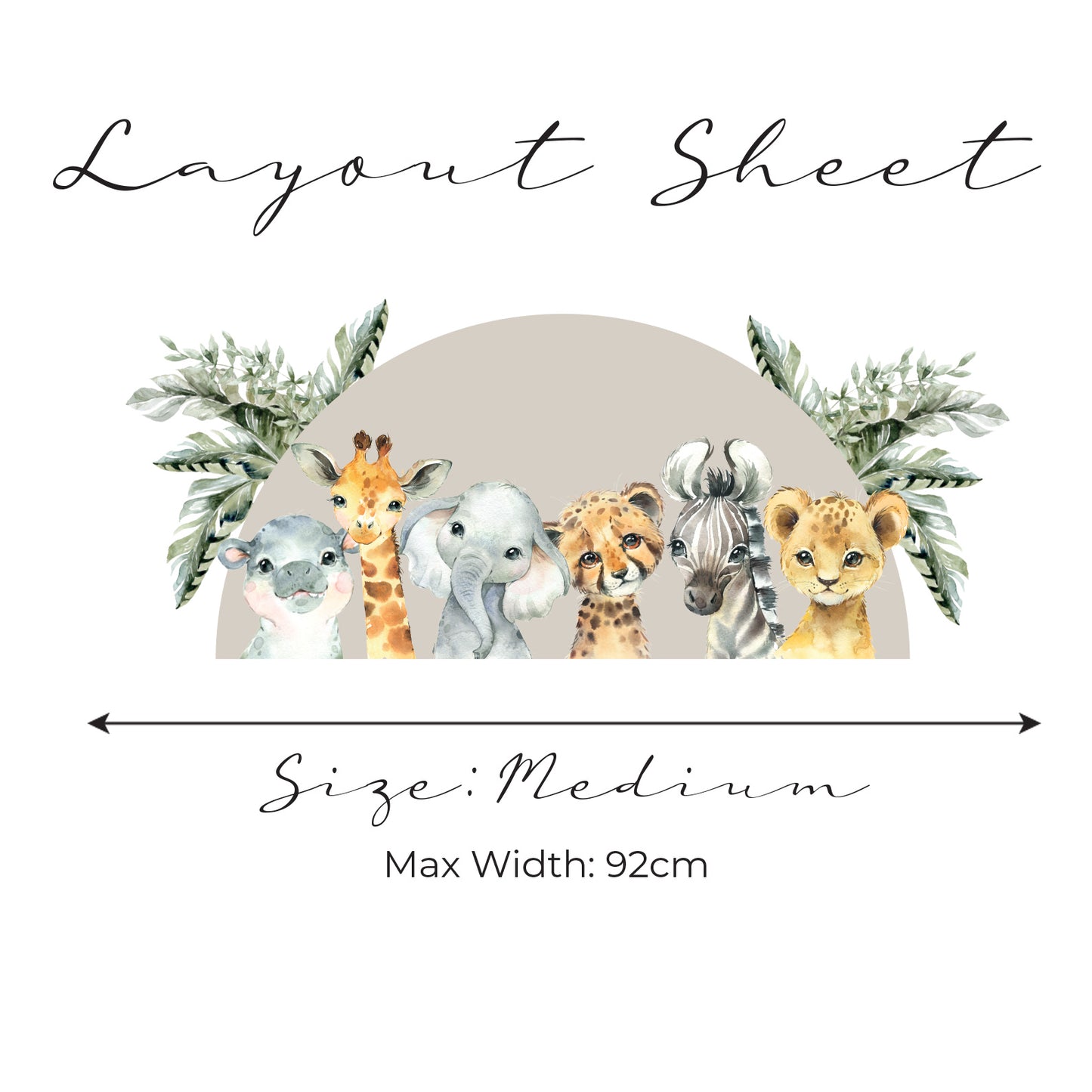 Baby Safari Leafy Semi Circle Wall Art