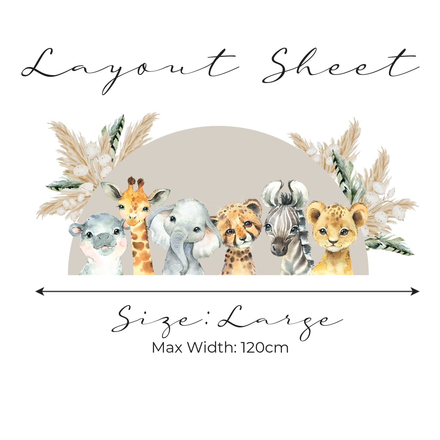 Baby Safari Semi Circle Wall Art