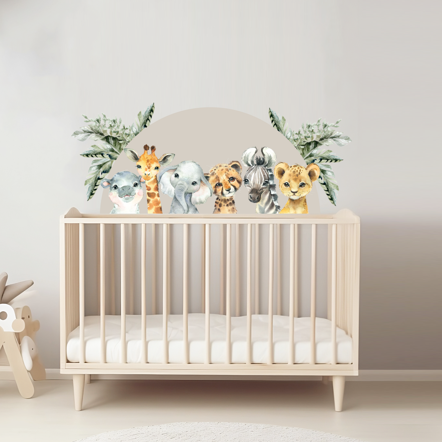 Baby Safari Leafy Semi Circle Wall Art