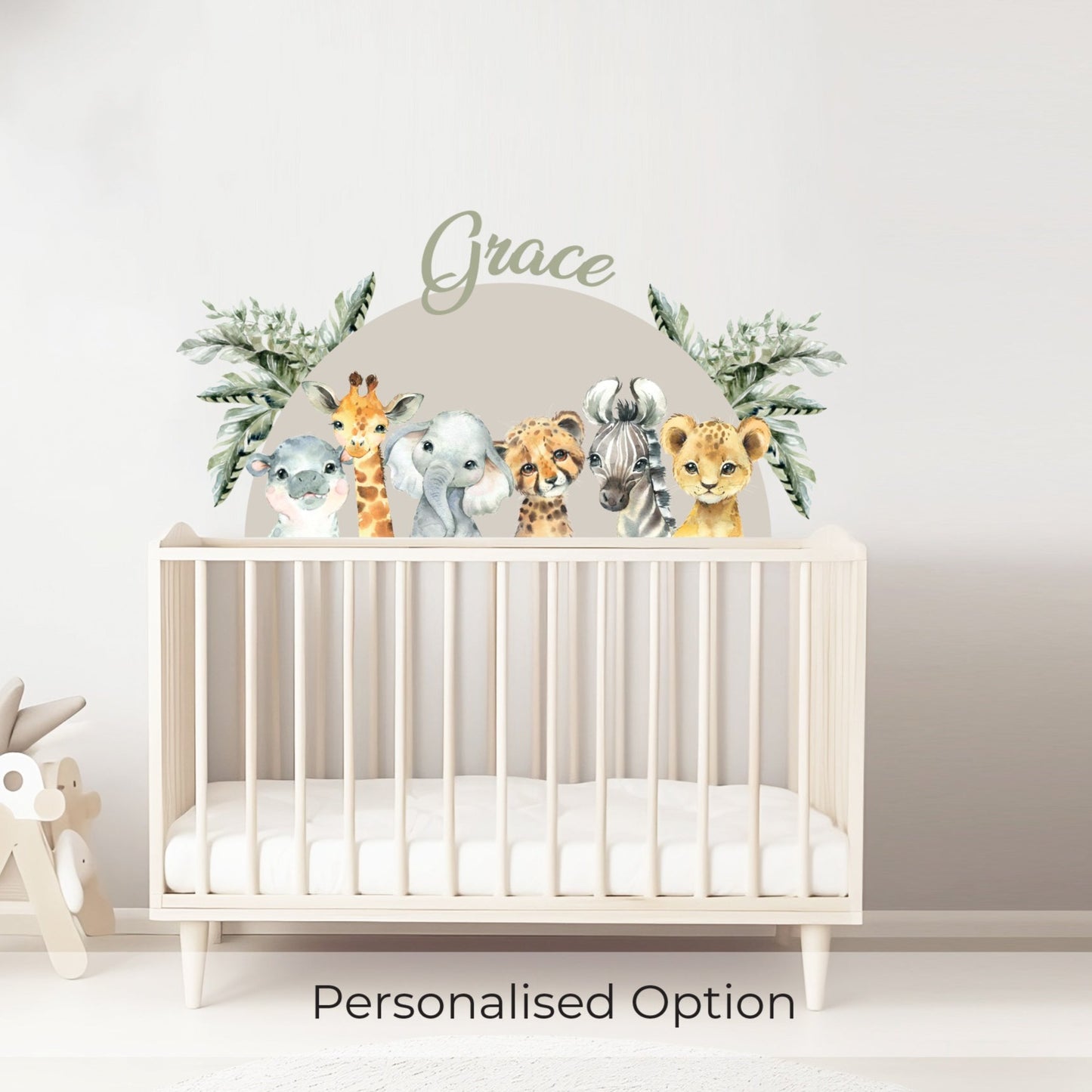 Baby Safari Leafy Semi Circle Wall Art