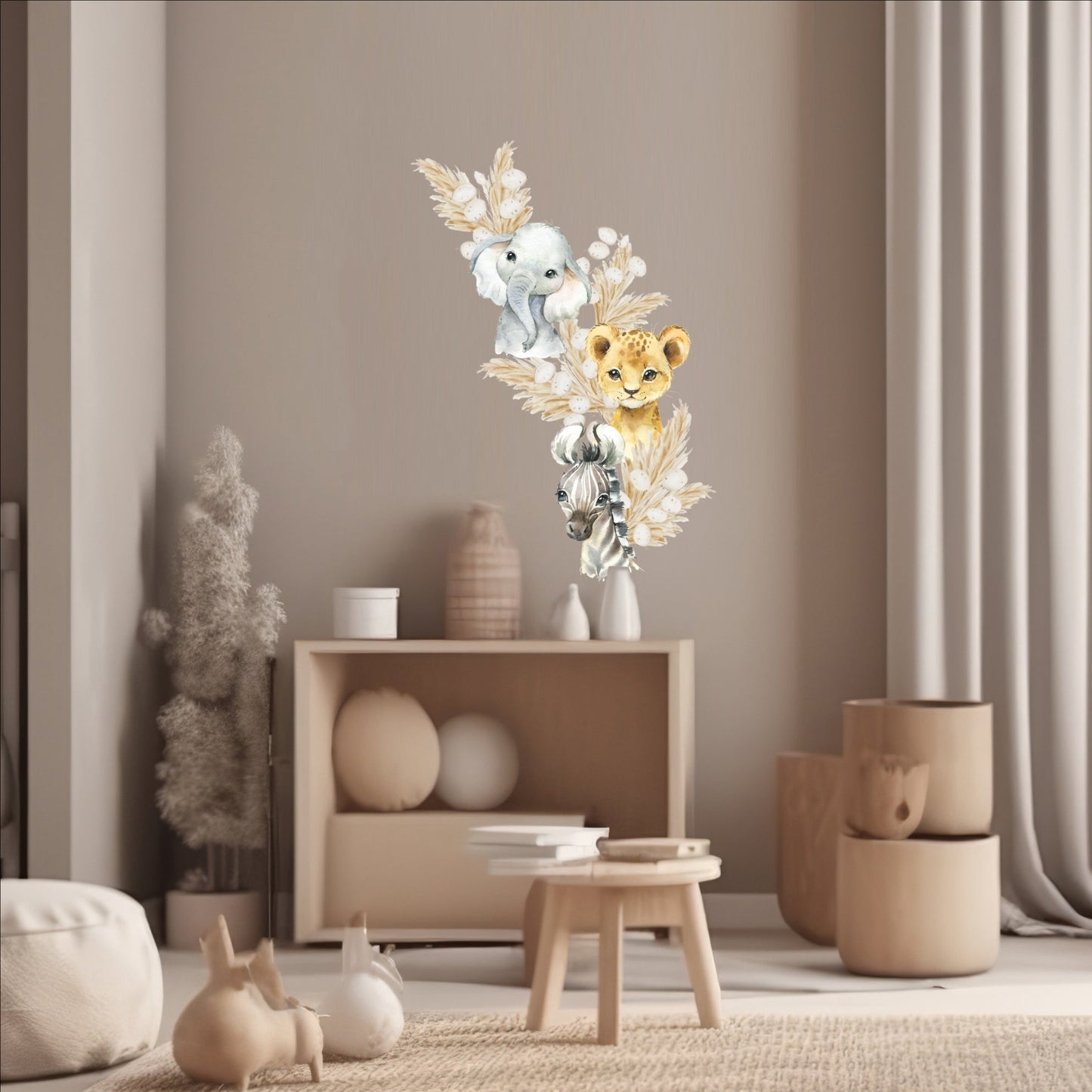Baby Safari Animal Trio Textile Wall Art Pack