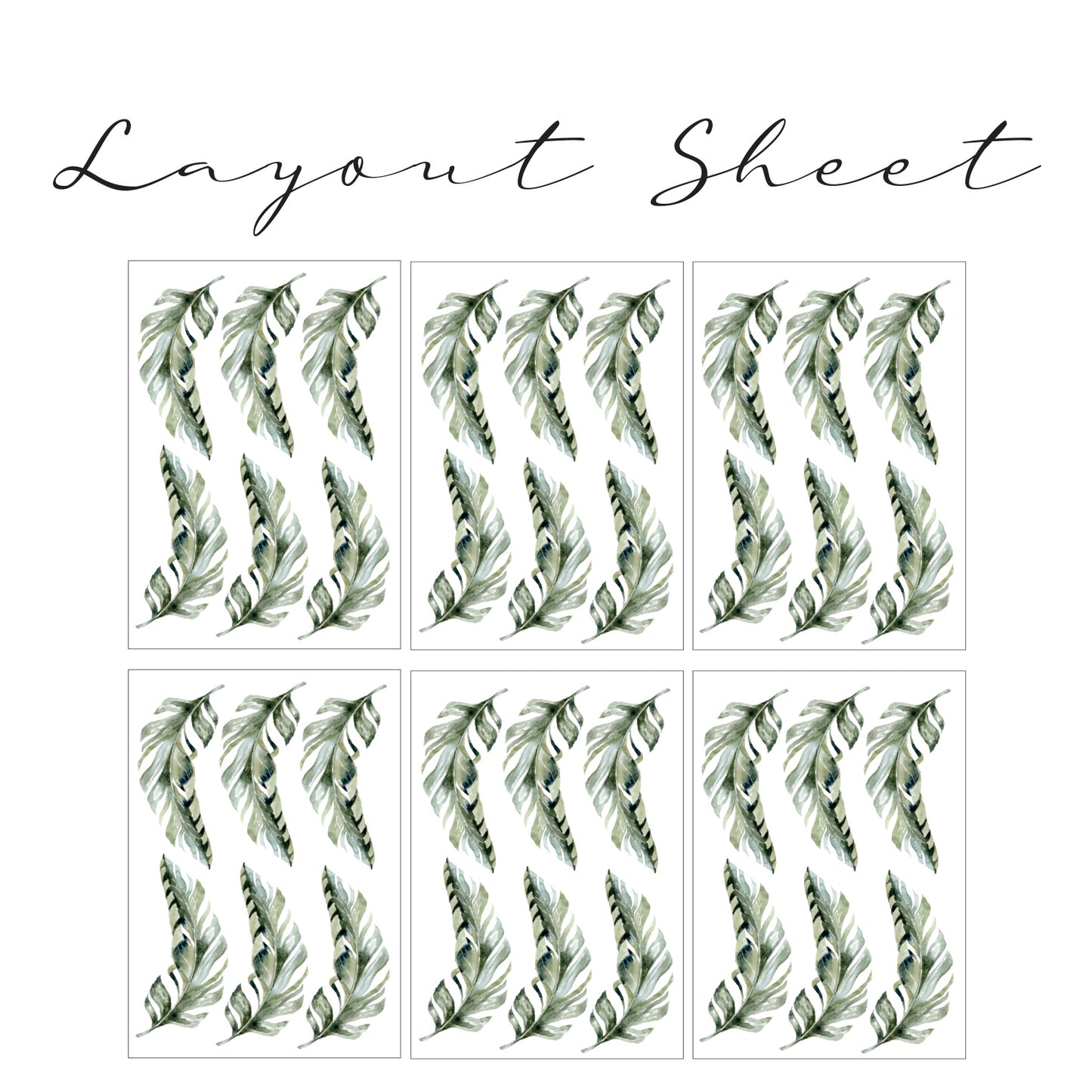 Safari Leaf Individual Wall Art Sticker A4 Pack