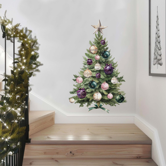 Traditional Christmas Tree & Decorations Wall Sticker Set