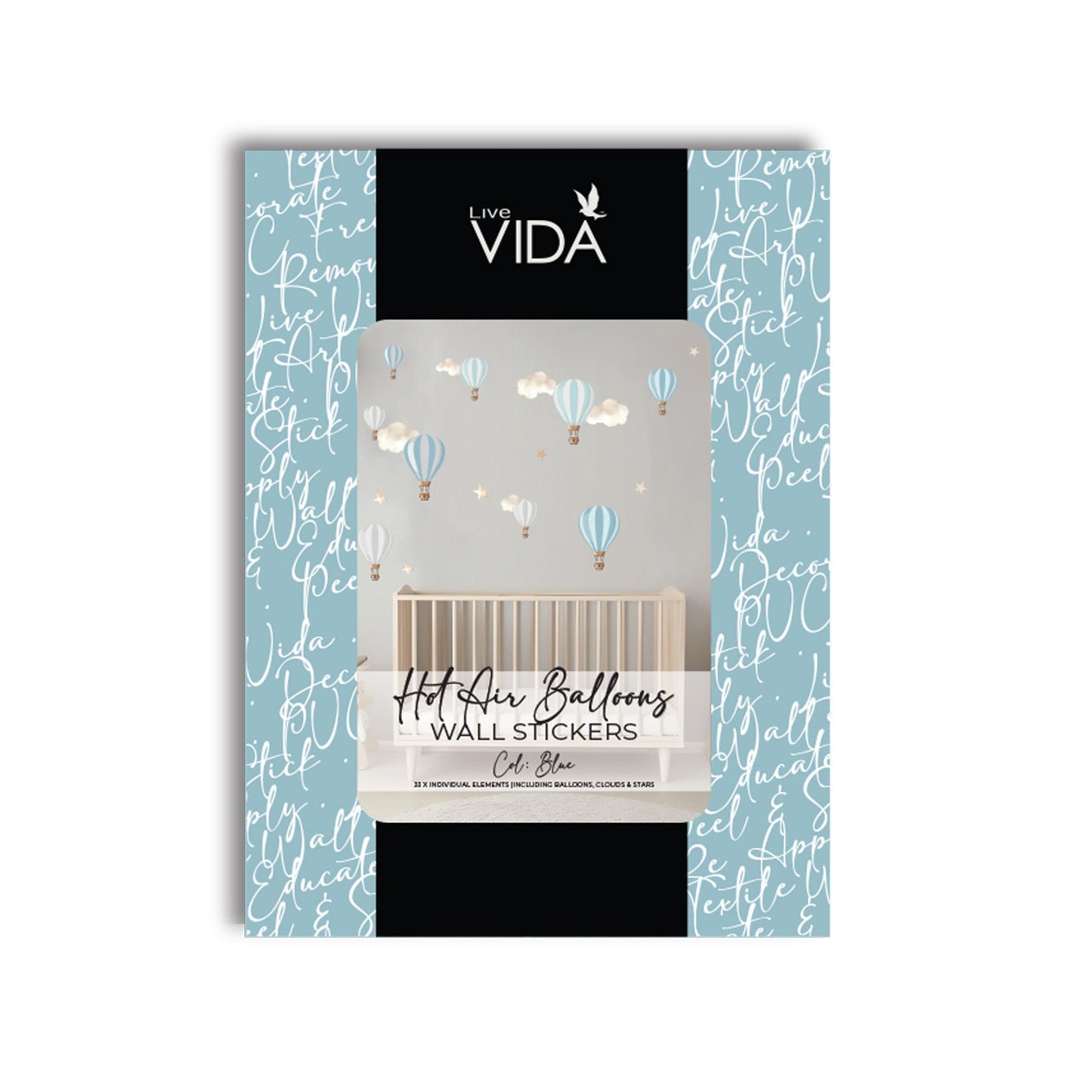 Hot Air Balloon A4 Wall Art Stickers
