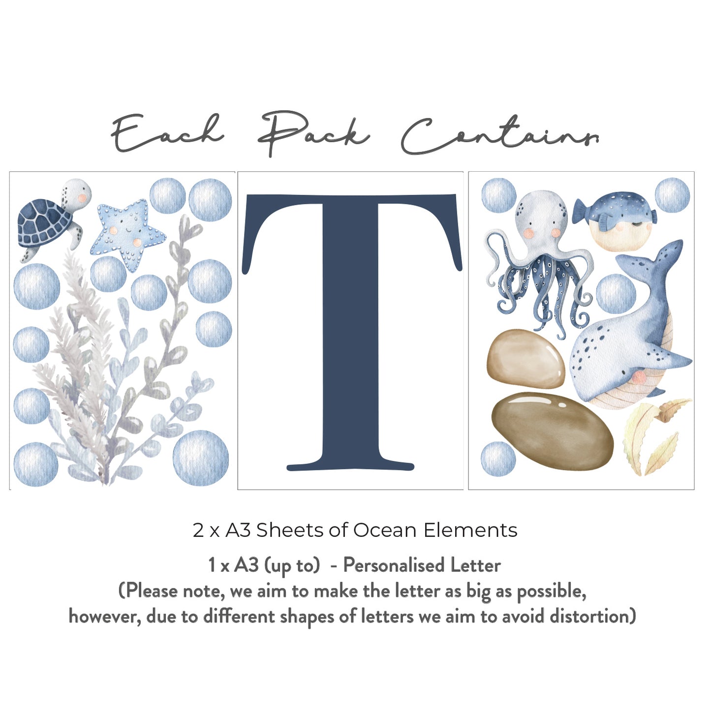 Blue Ocean Initial Wall Decals