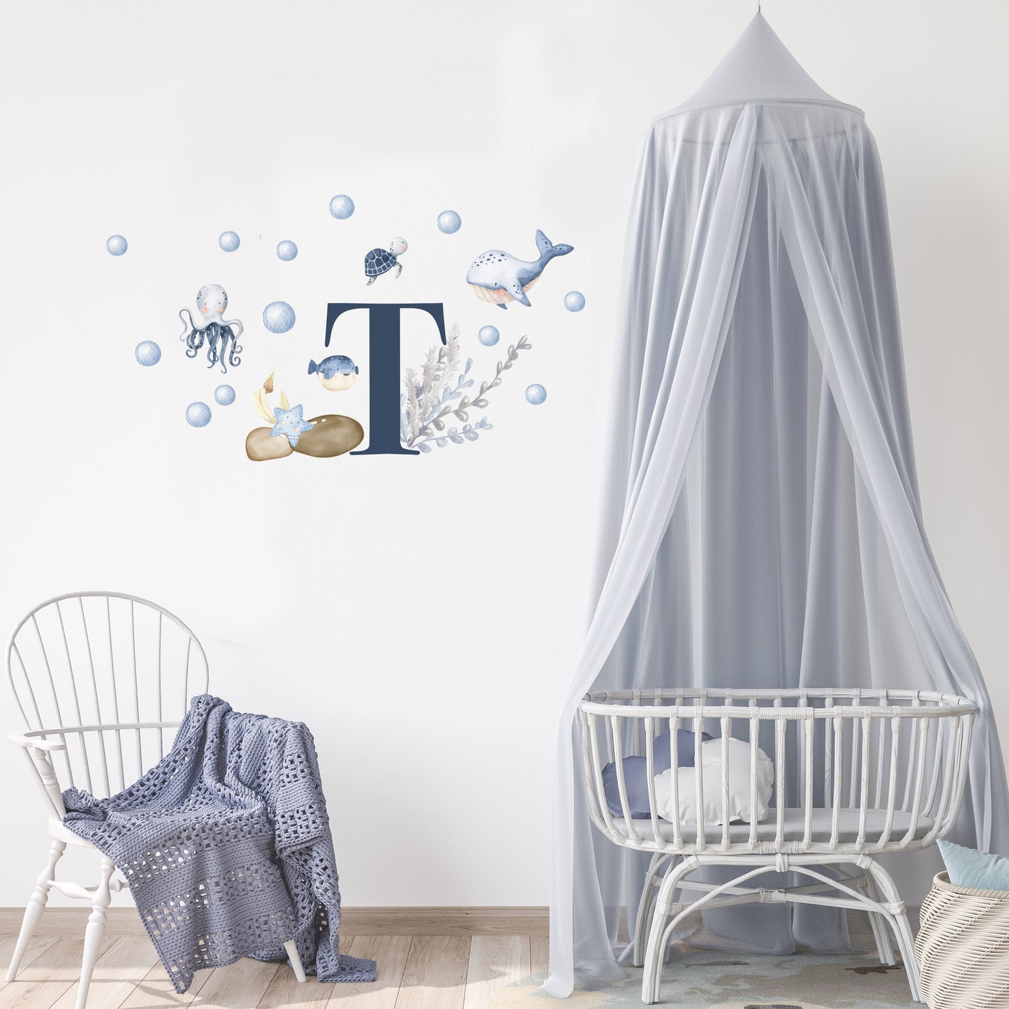 Blue Ocean Initial Wall Decals