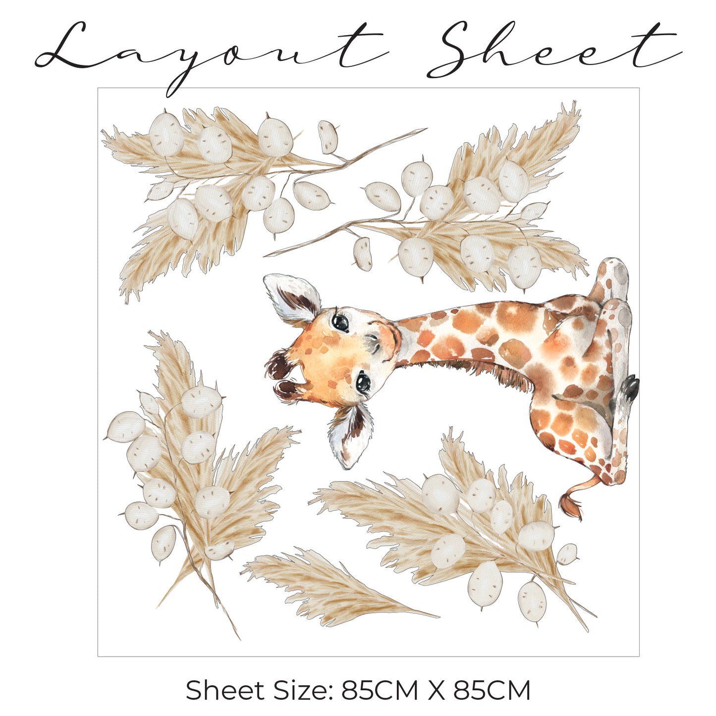 Baby Giraffe Wall Sticker Set