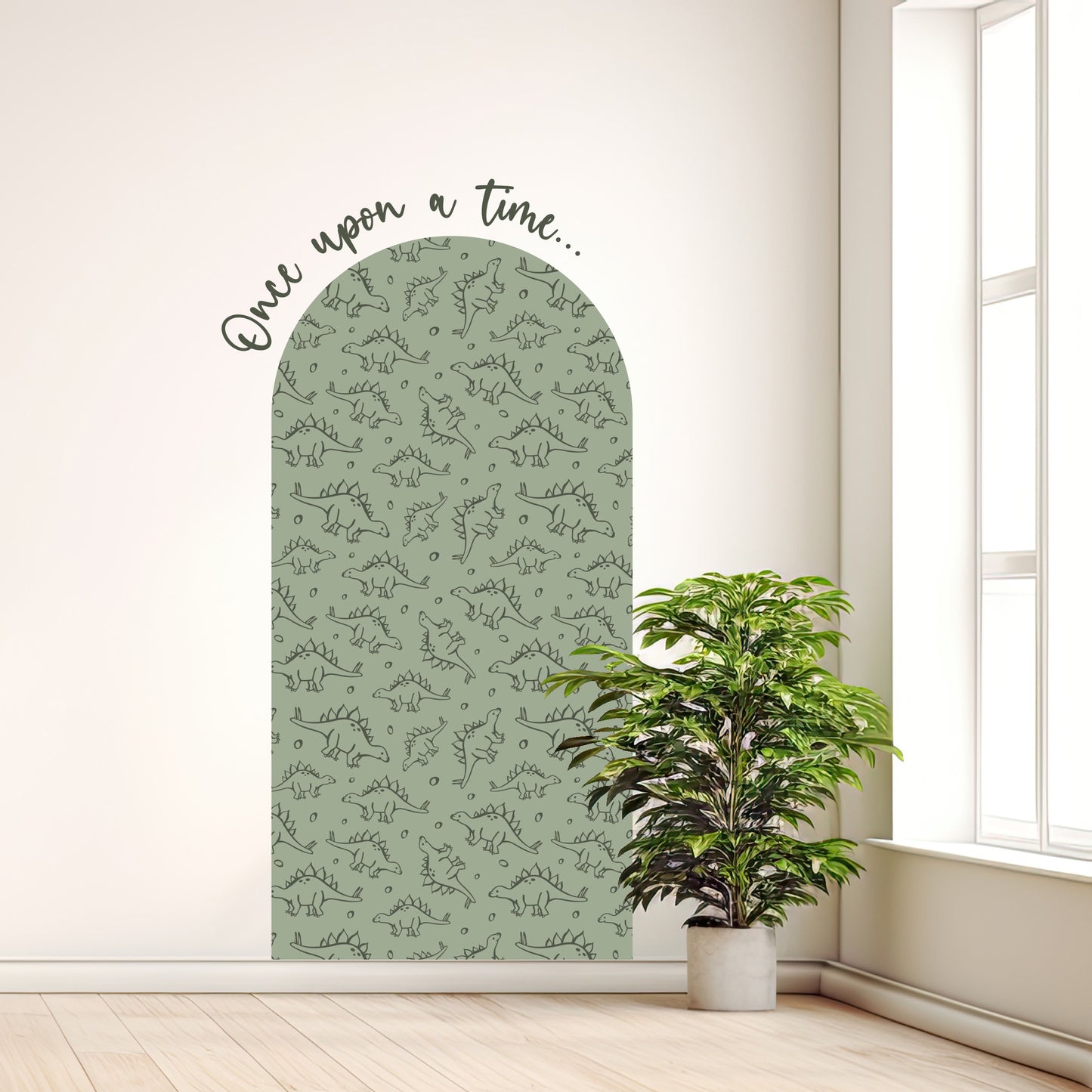 Dinosaur Printed Arch & Quote Wall Decal