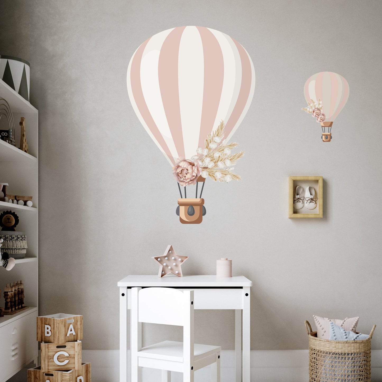 Floral Hot Air Balloon Large Wall Art Sticker