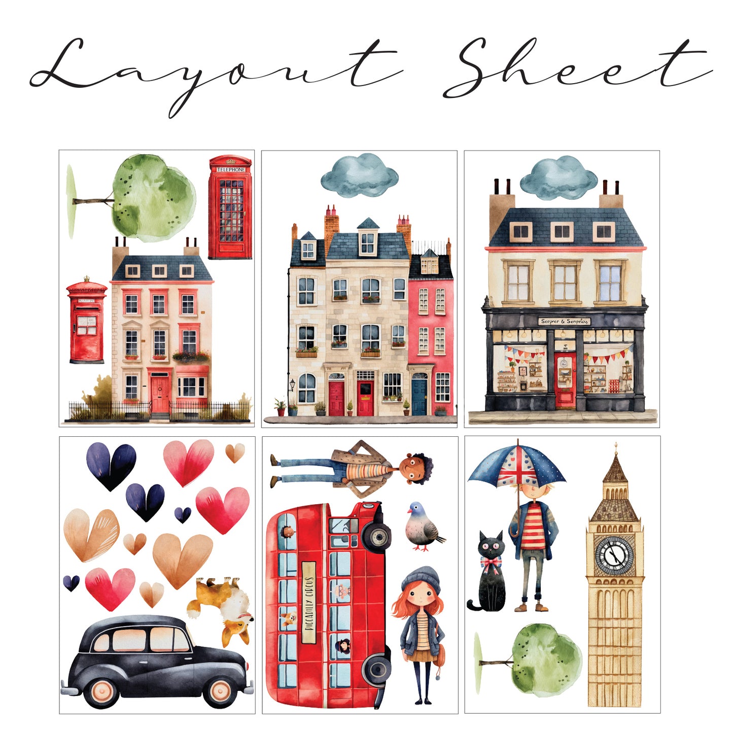 London Life Wall Art Sticker Pack