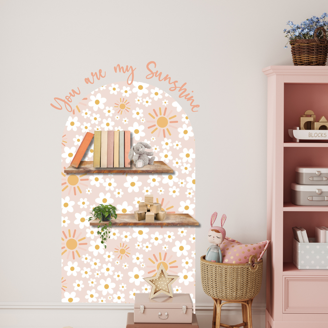 Daisy Sunshine Printed Arch & Quote Wall Decal