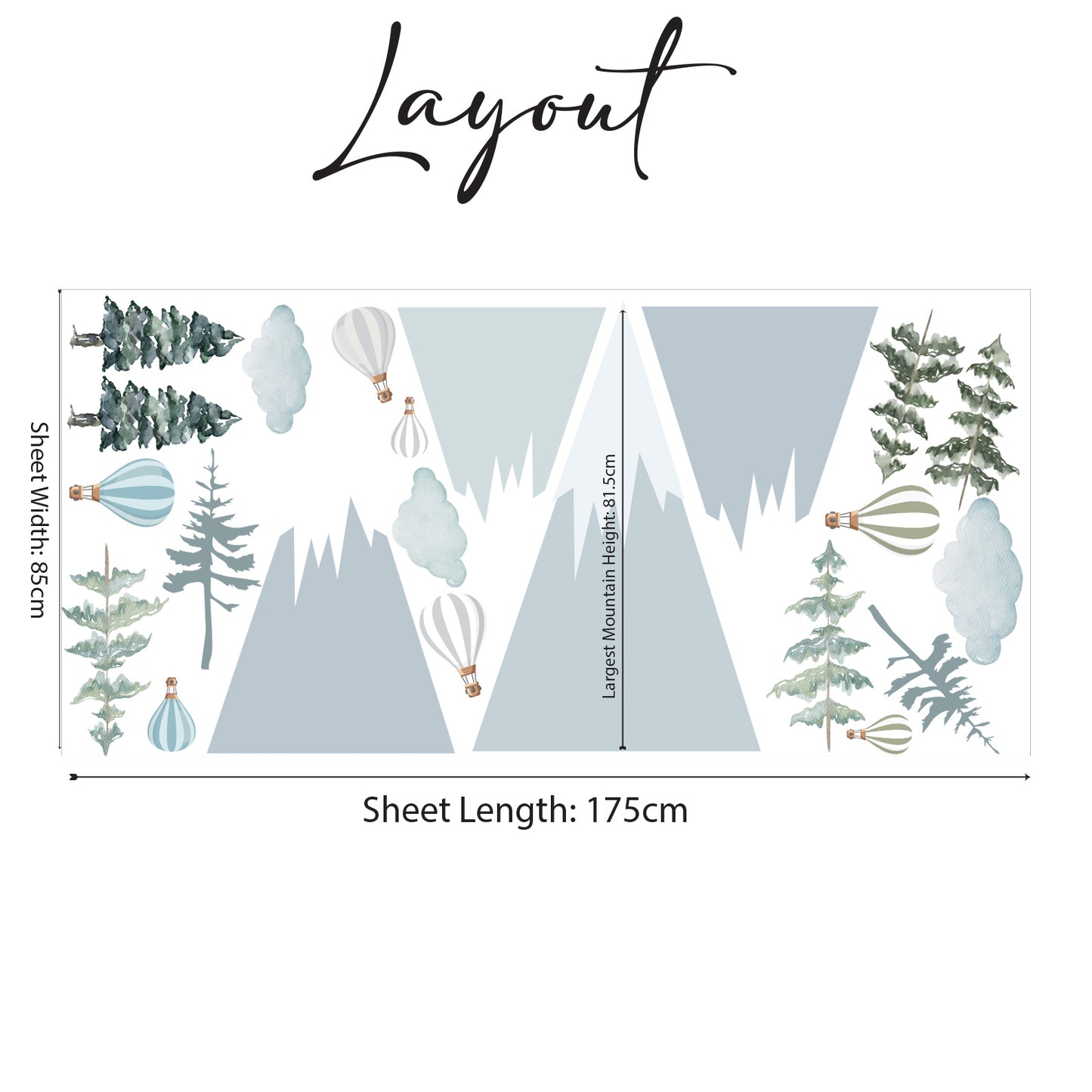 Winter Mountain Adventure Large Wall Sticker