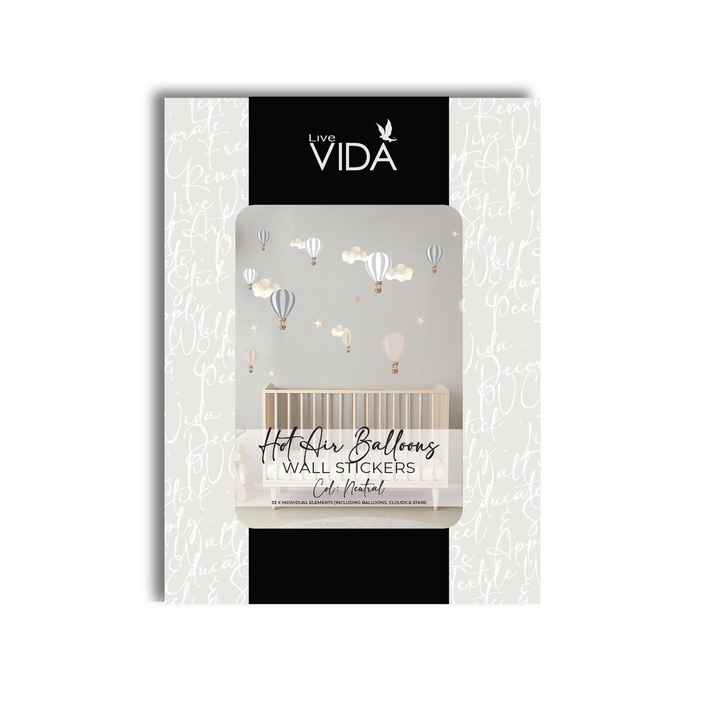 Hot Air Balloon A4 Wall Art Stickers