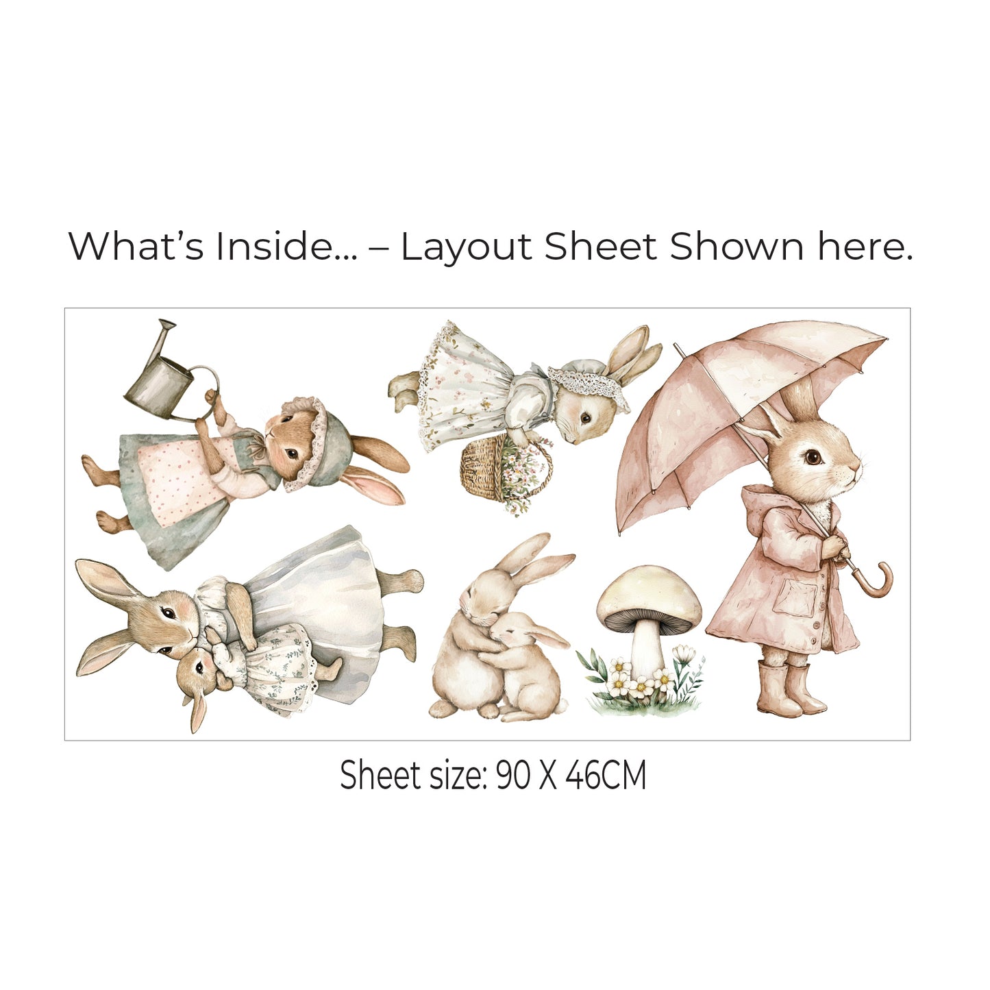 Pink Rabbit Wall Sticker Set