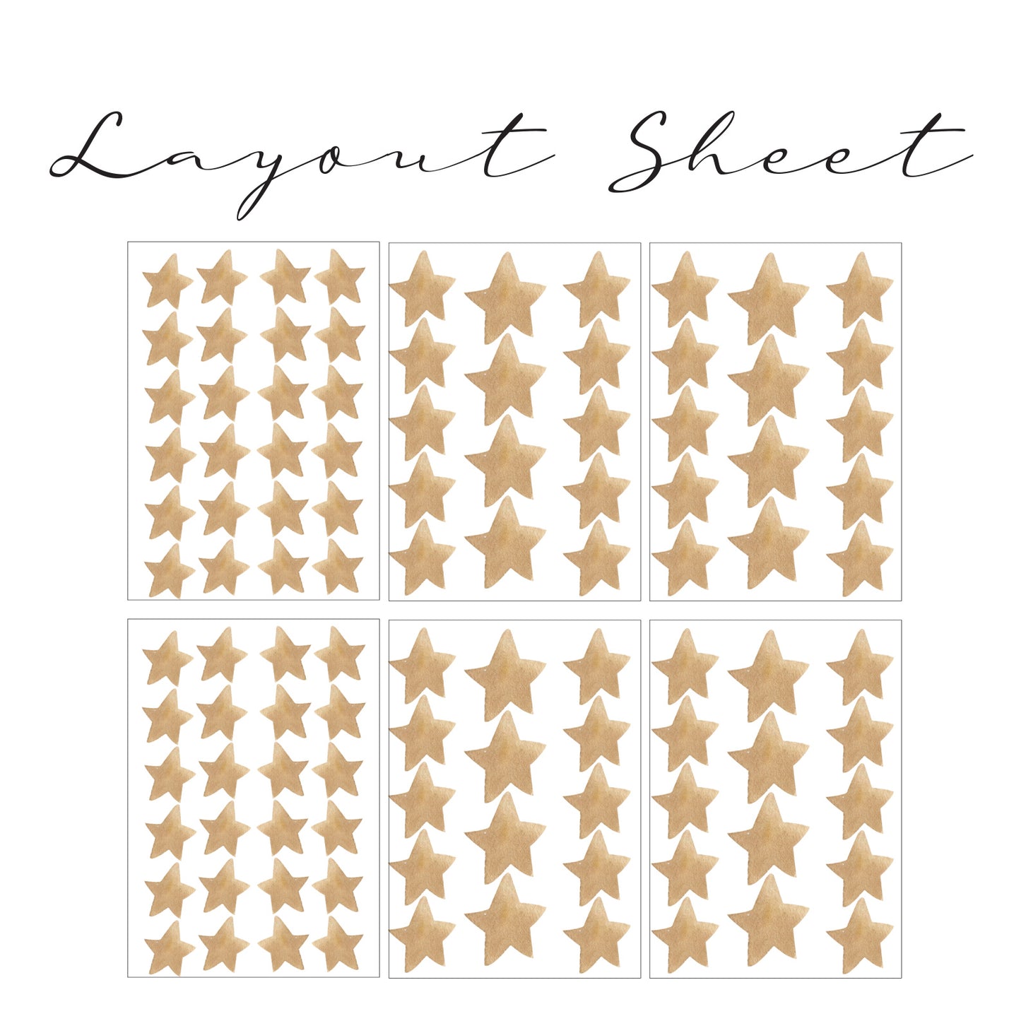 Safari Stars Individual Wall Art Sticker A4 Pack