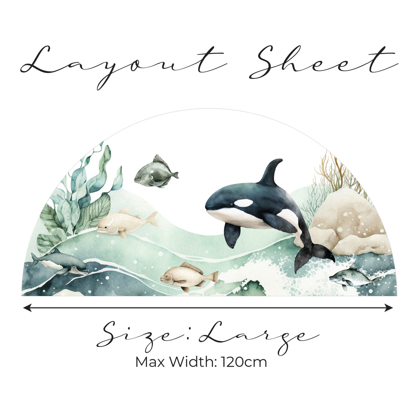 Ocean Life Semi Circle Wall Art