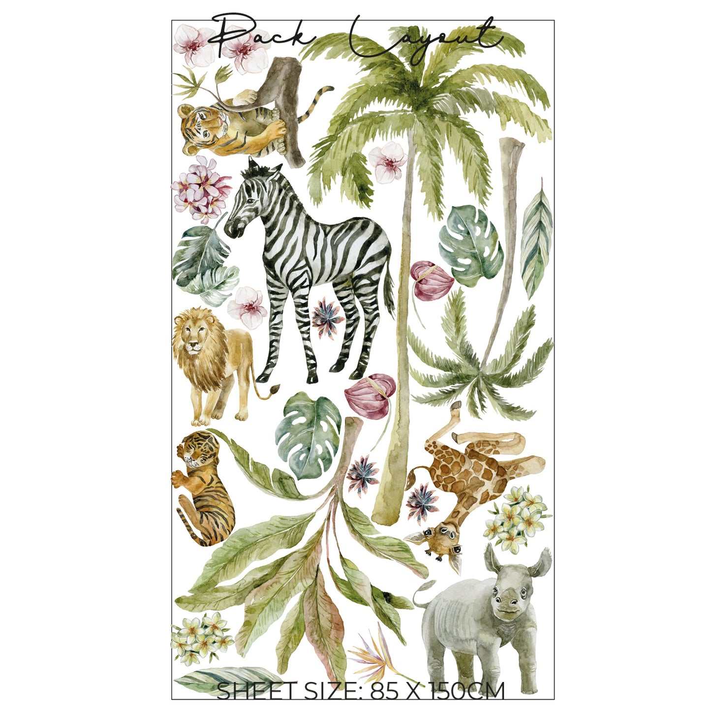 Tropical Zebra Large Wall Art Composition
