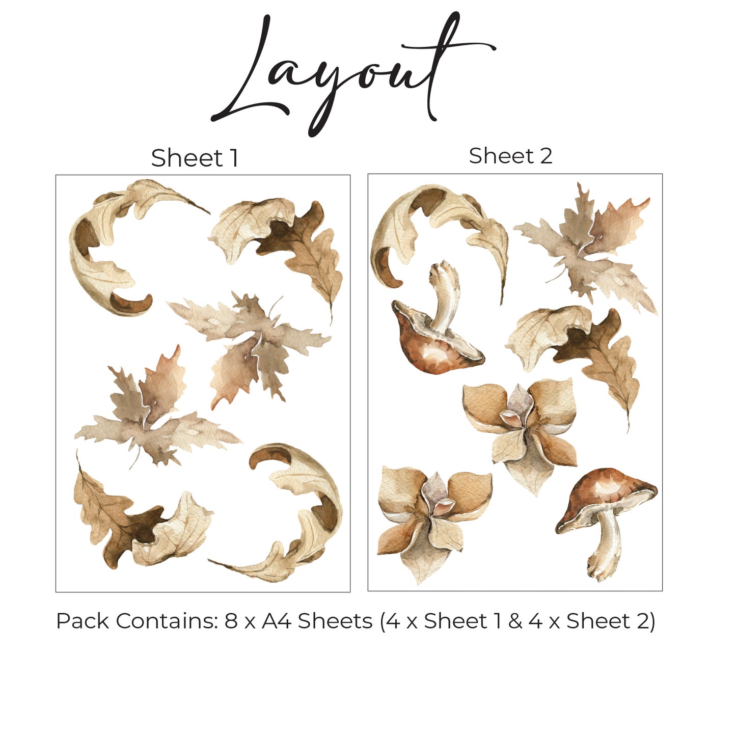 Woodland Leaves Wall Sticker Pack