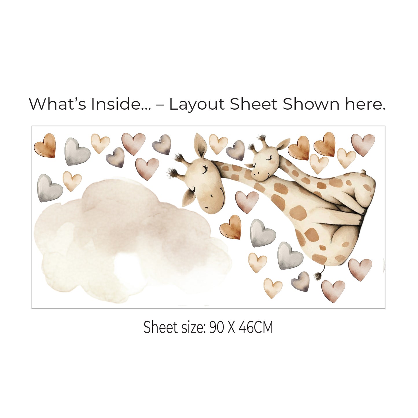 Giraffe Mum & Me Wall Sticker Set