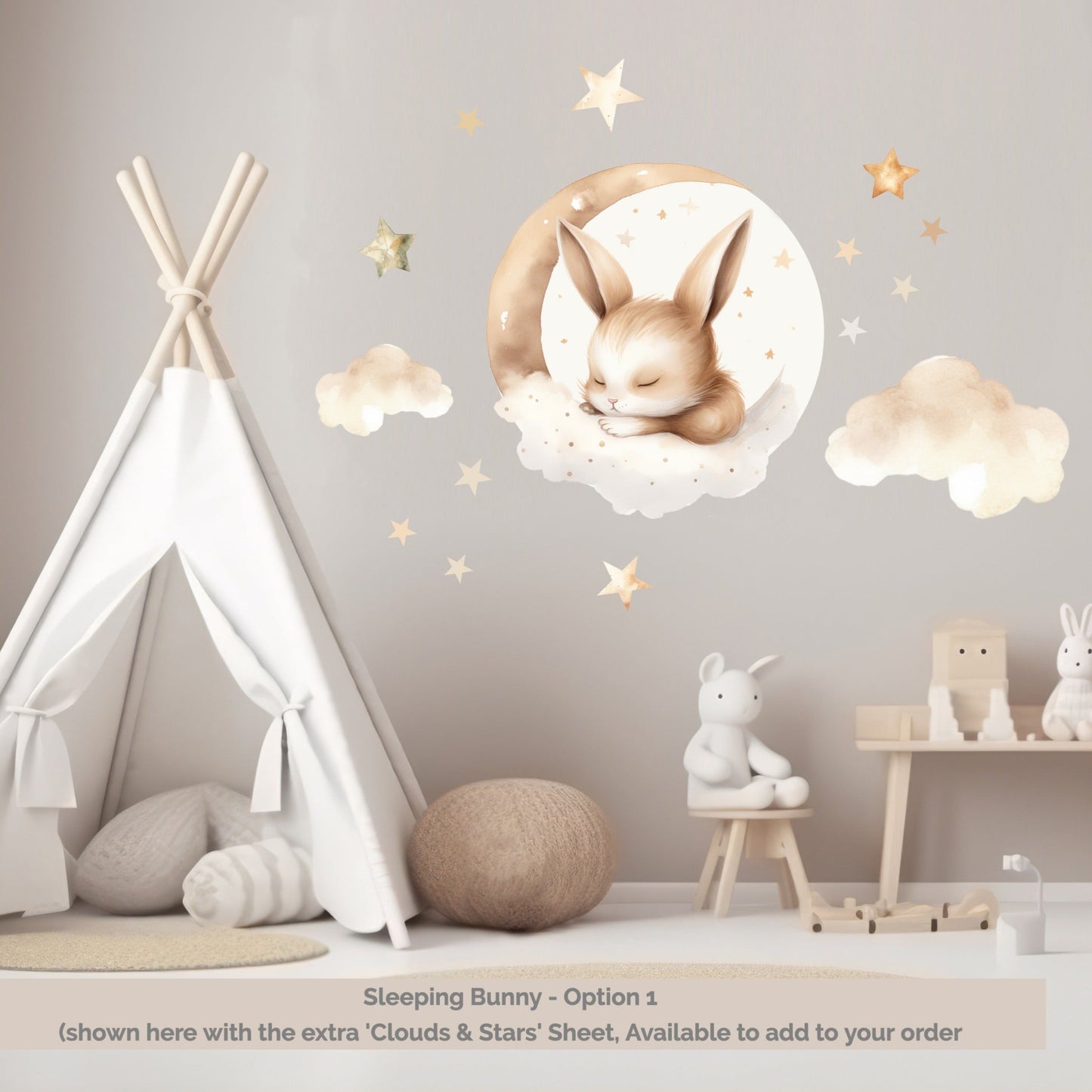 Sleeping Bunny Circle Wall Art