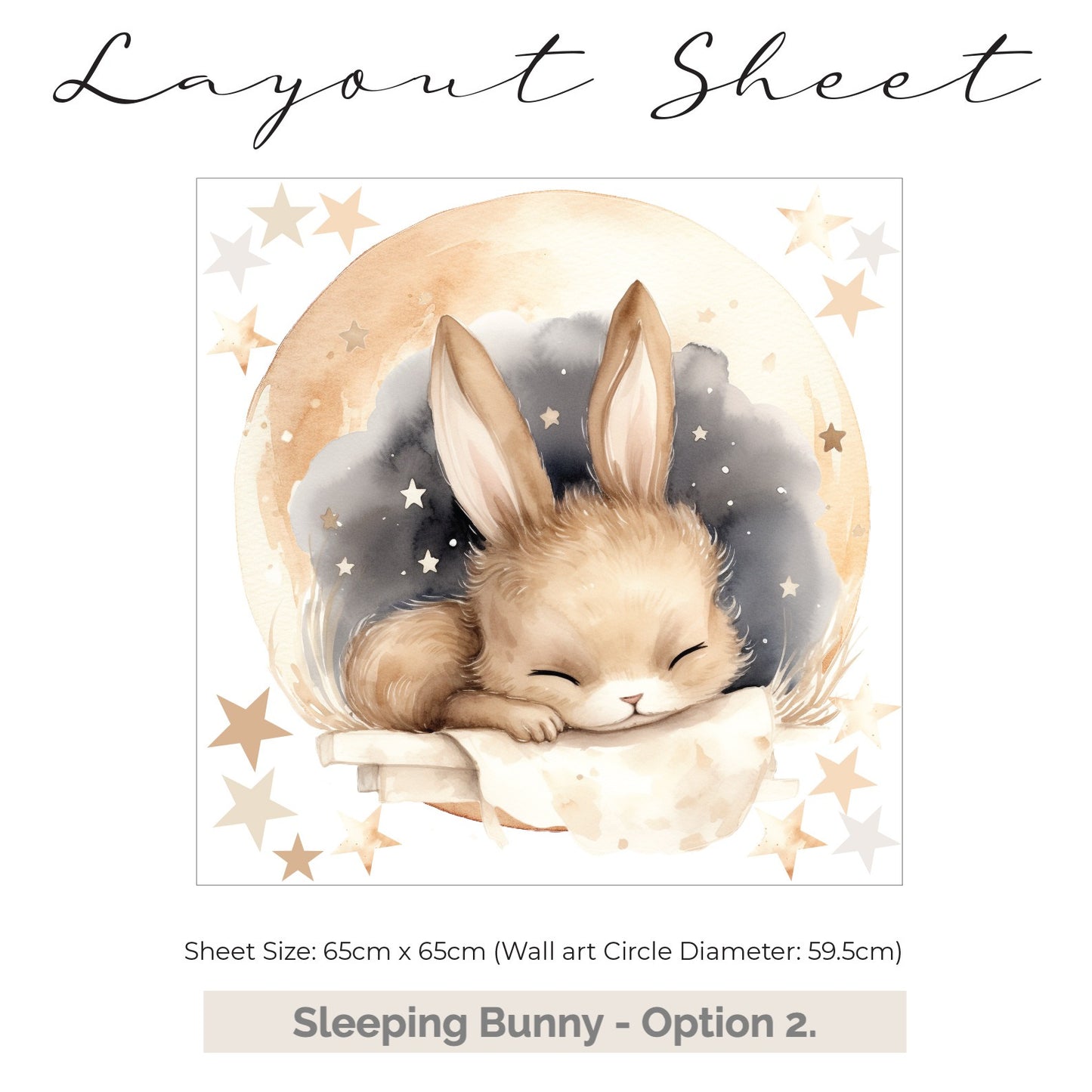 Sleeping Bunny Circle Wall Art