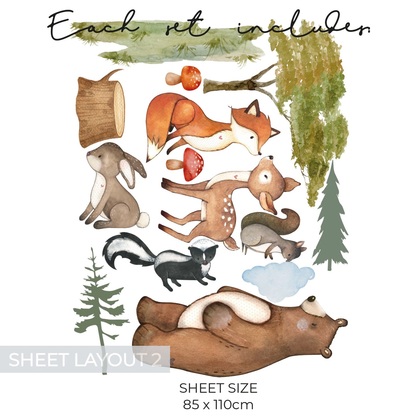 Woodland & Forest Friends Wall Art Composition