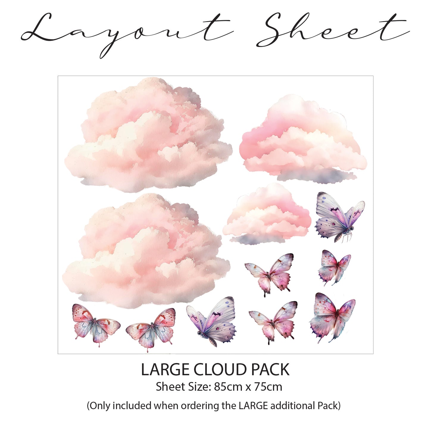 Princess Clouds & Butterfly Wall Art