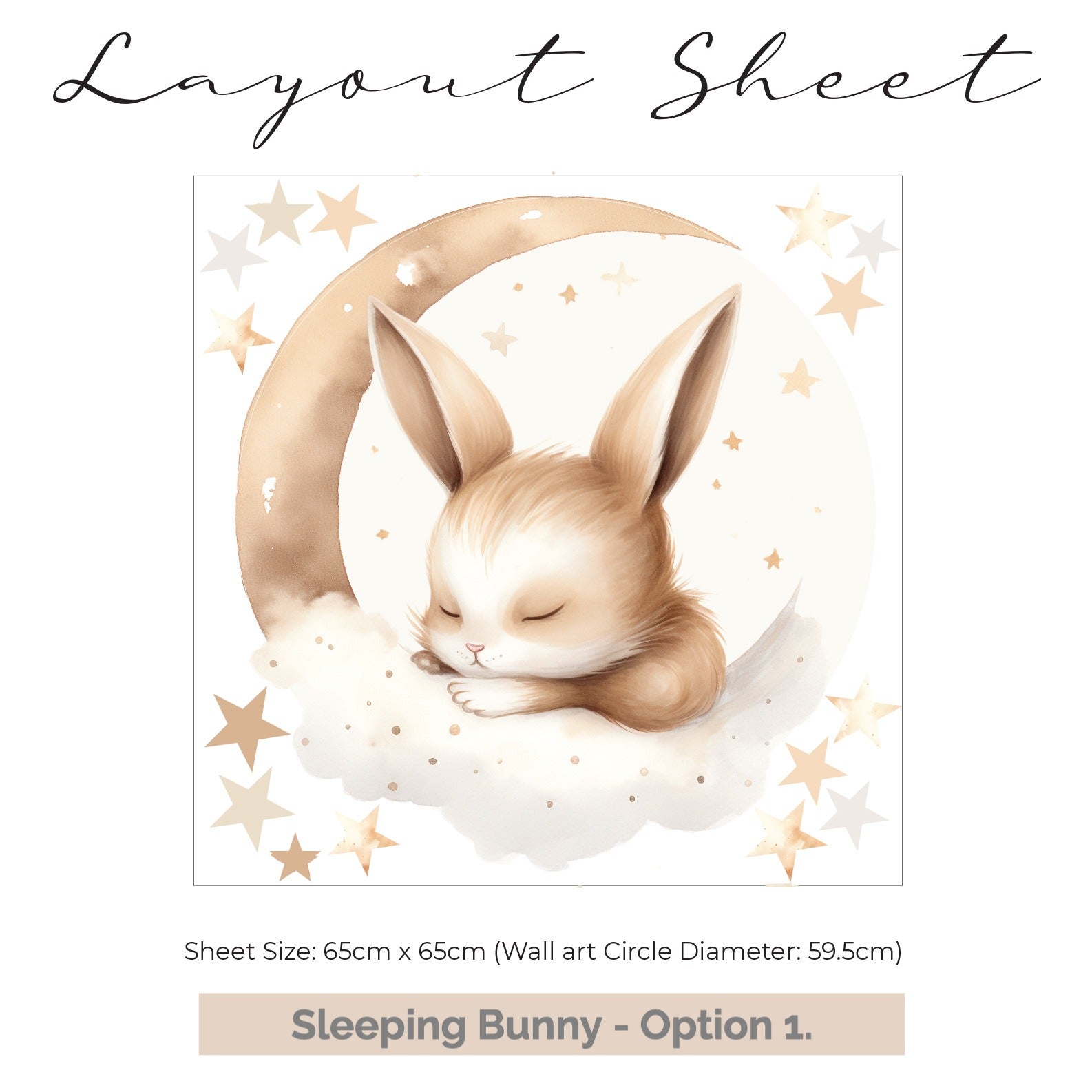 Sleeping Bunny Circle Wall Art – Live Vida