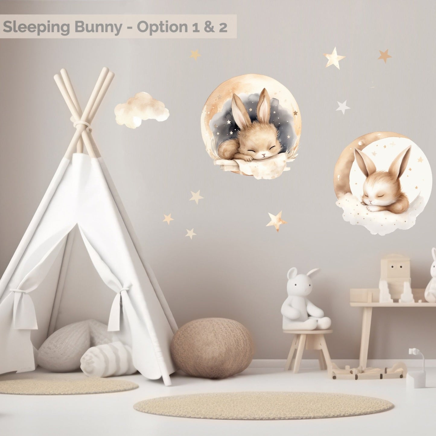 Sleeping Bunny Circle Wall Art