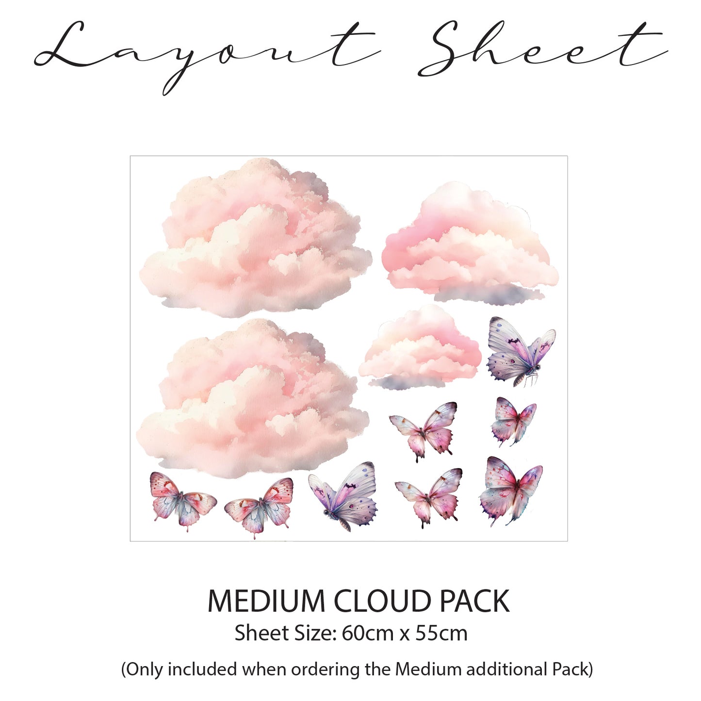 Princess Clouds & Butterfly Wall Art