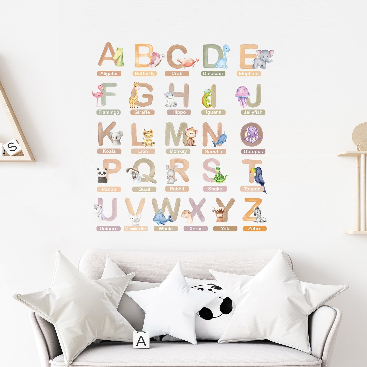 Animal Alphabet Textile Wall Sticker Set