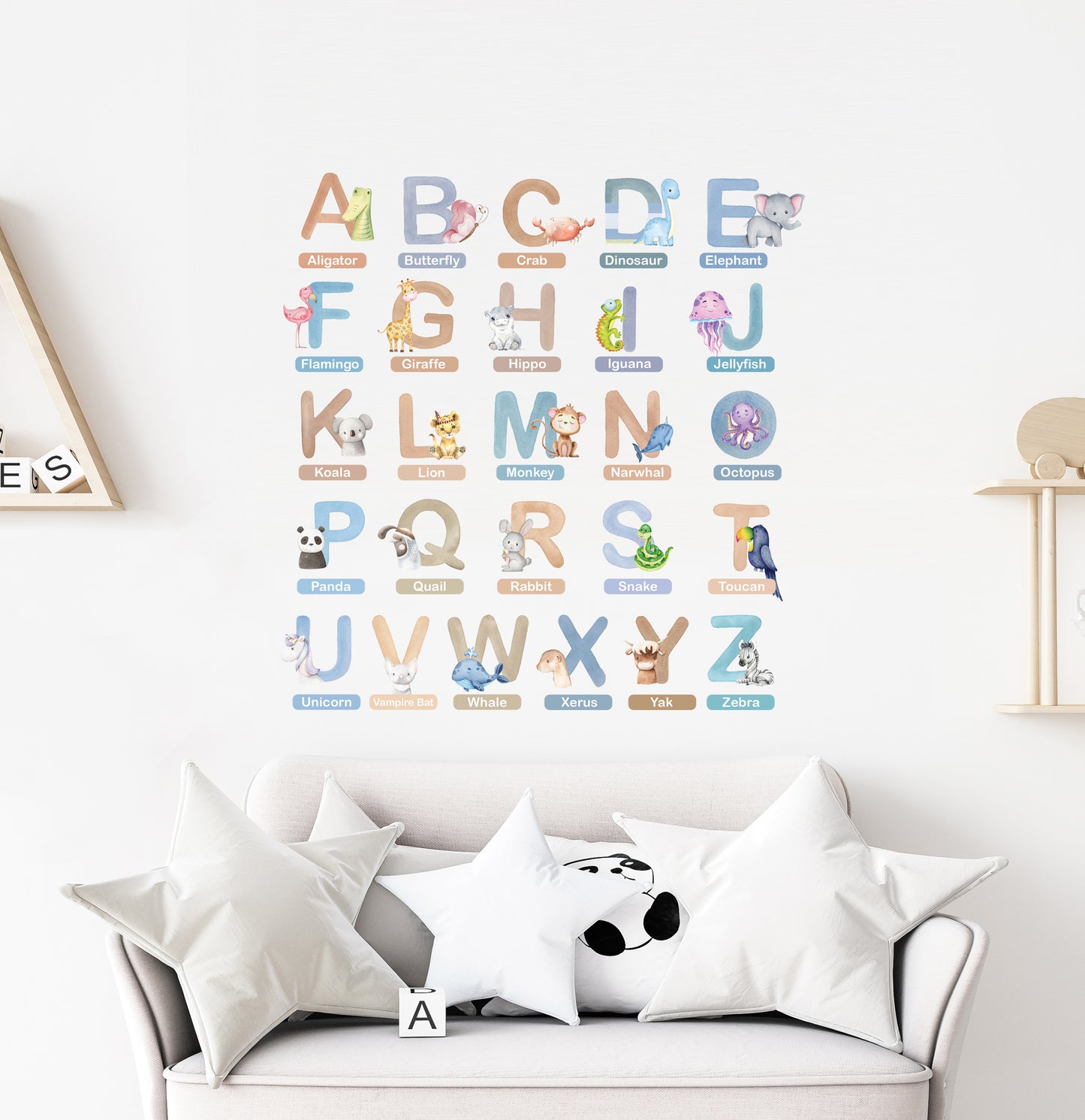 Animal Alphabet Textile Wall Sticker Set