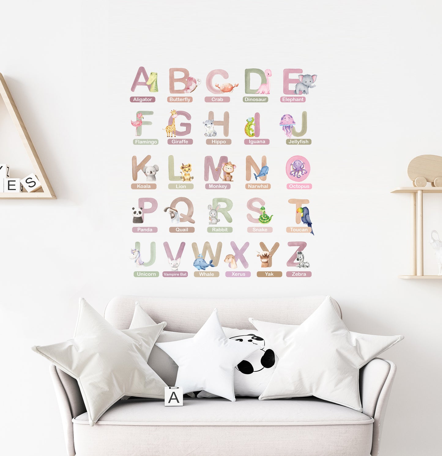 Animal Alphabet Textile Wall Sticker Set