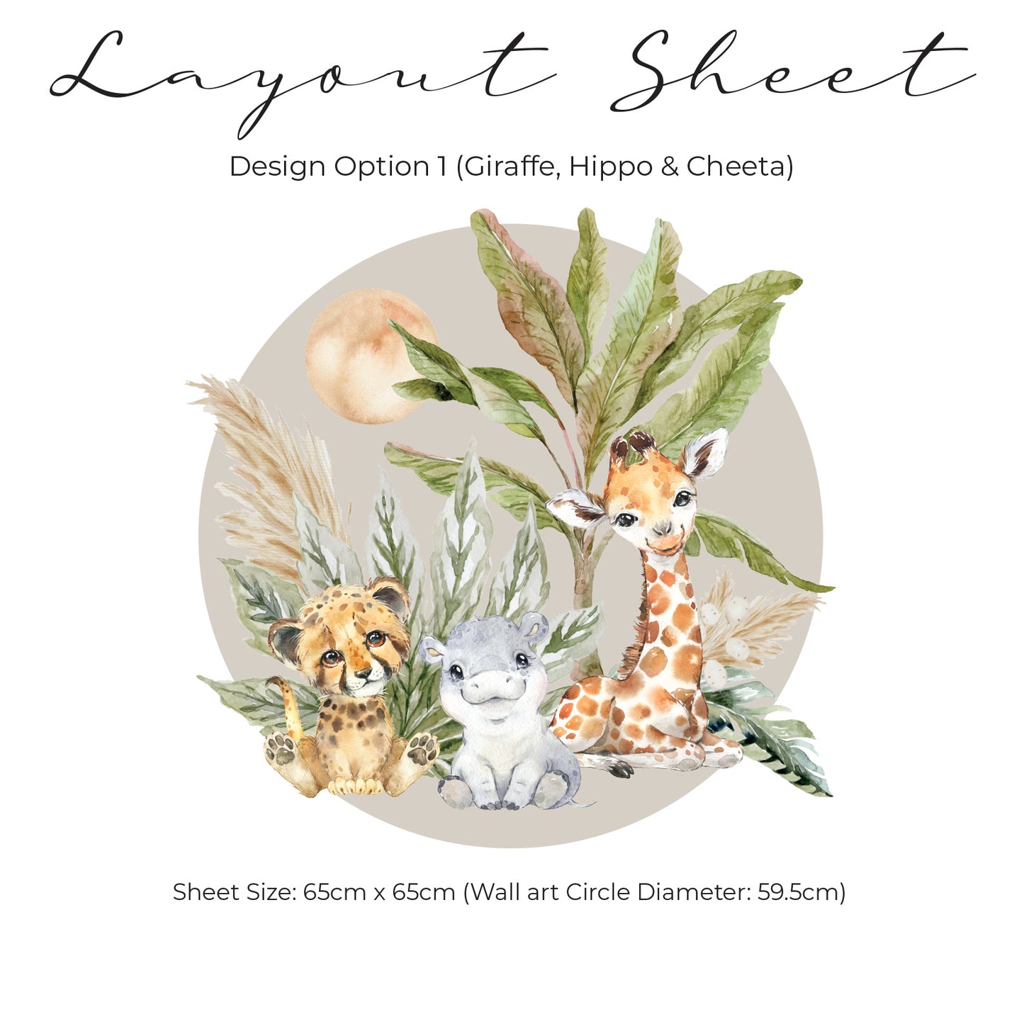 Baby Safari Circle Wall Art