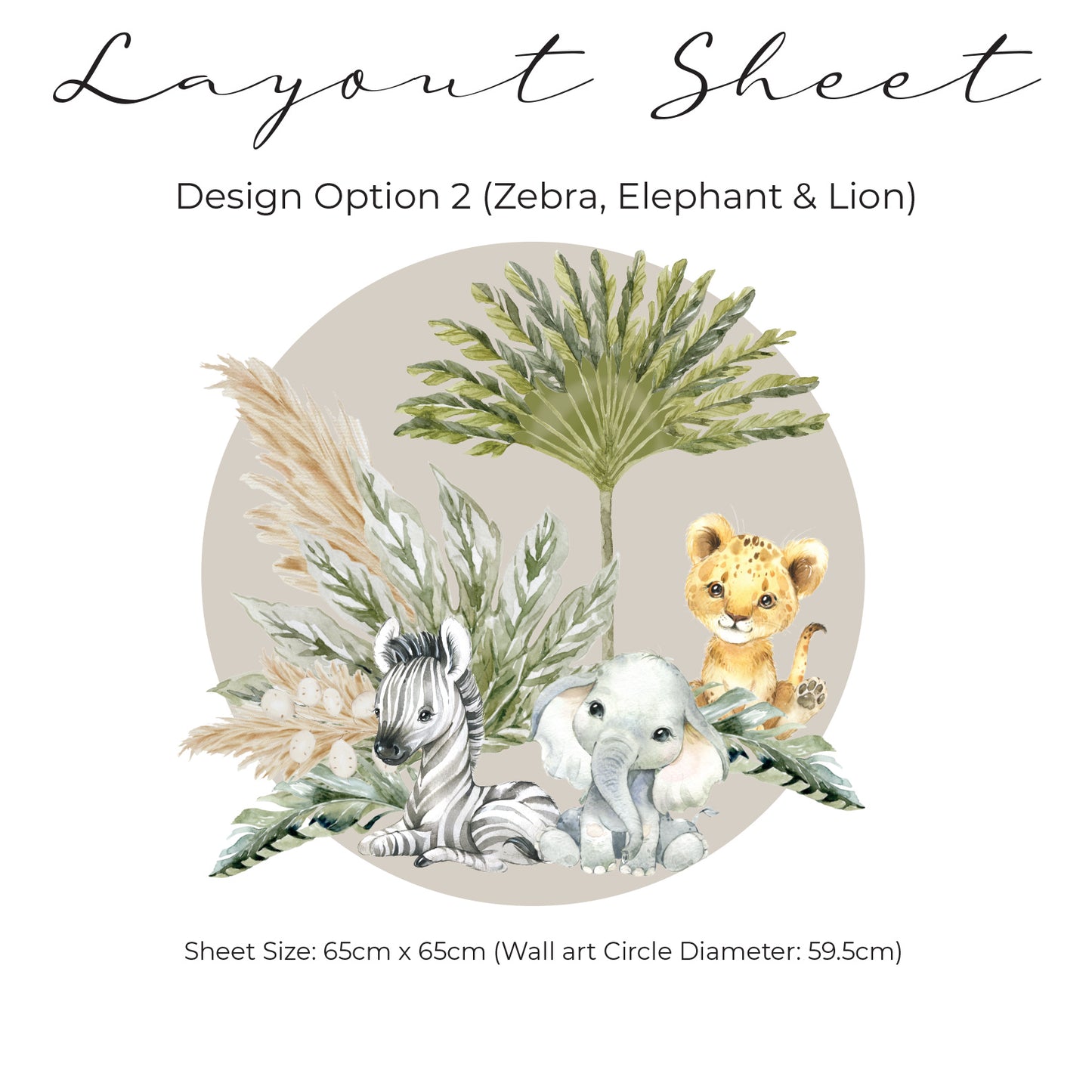 Baby Safari Circle Wall Art