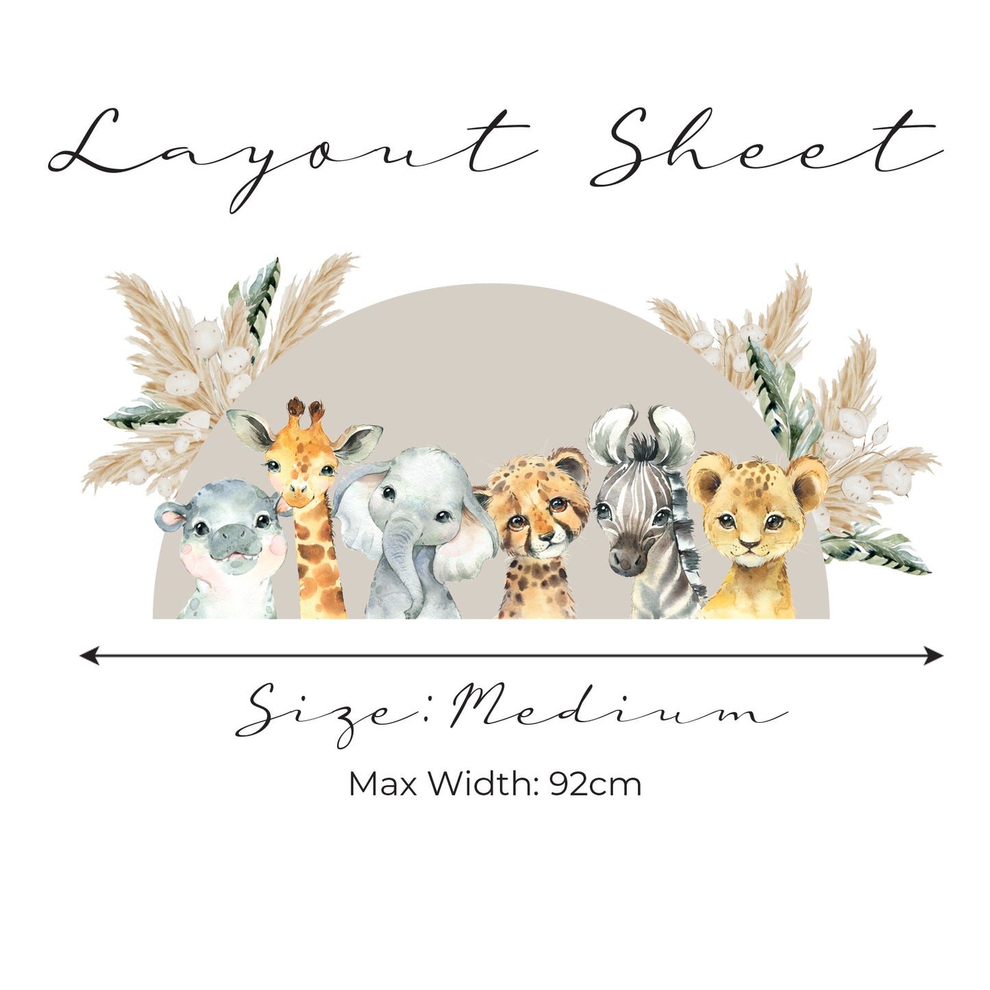 Baby Safari Semi Circle Wall Art