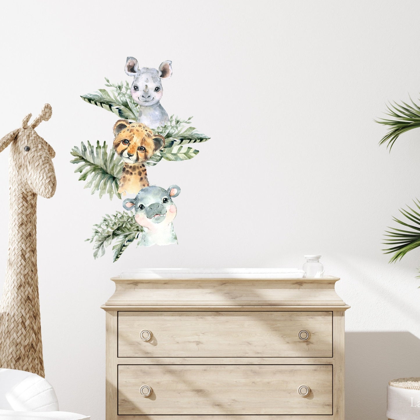 Baby Safari Leafy Animal Trio Textile Wall Art Pack