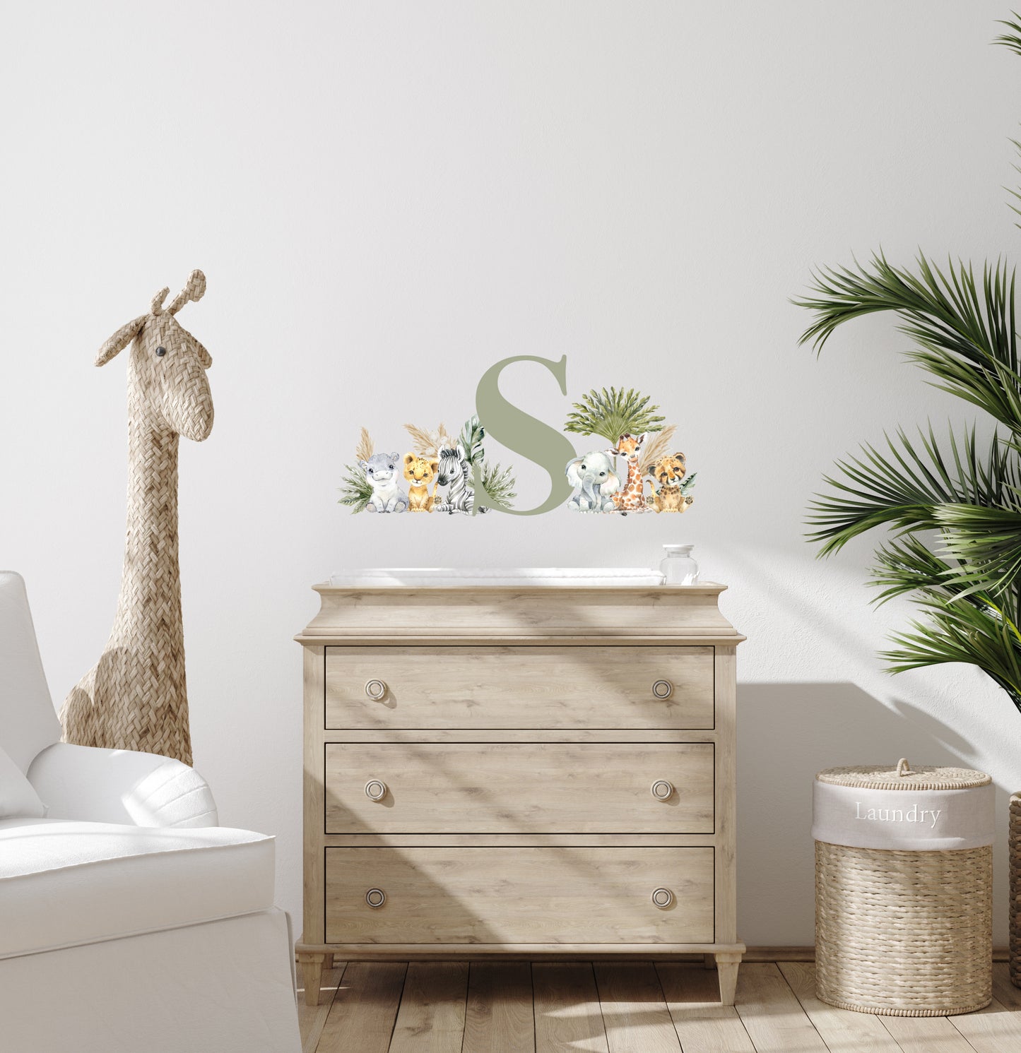Baby Safari Initial Wall Decals