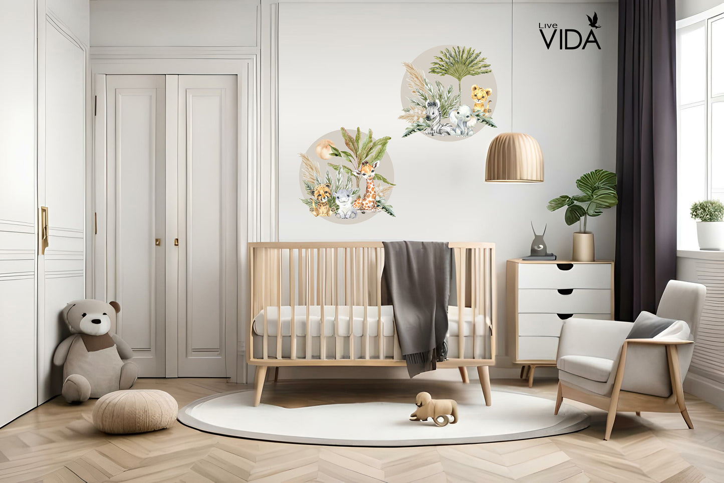 Baby Safari Circle Wall Art