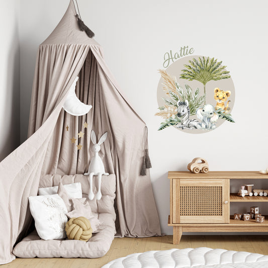 Baby Safari Personalised Curved Name only