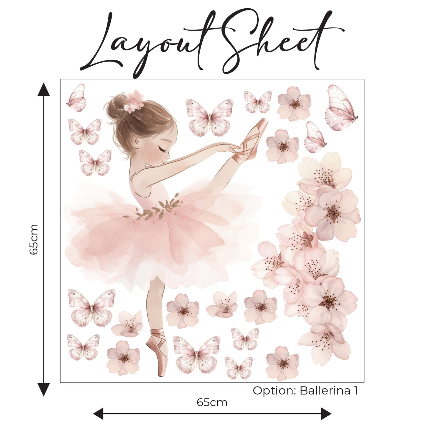 Ballerina Tiny Dancer Wall Sticker Set