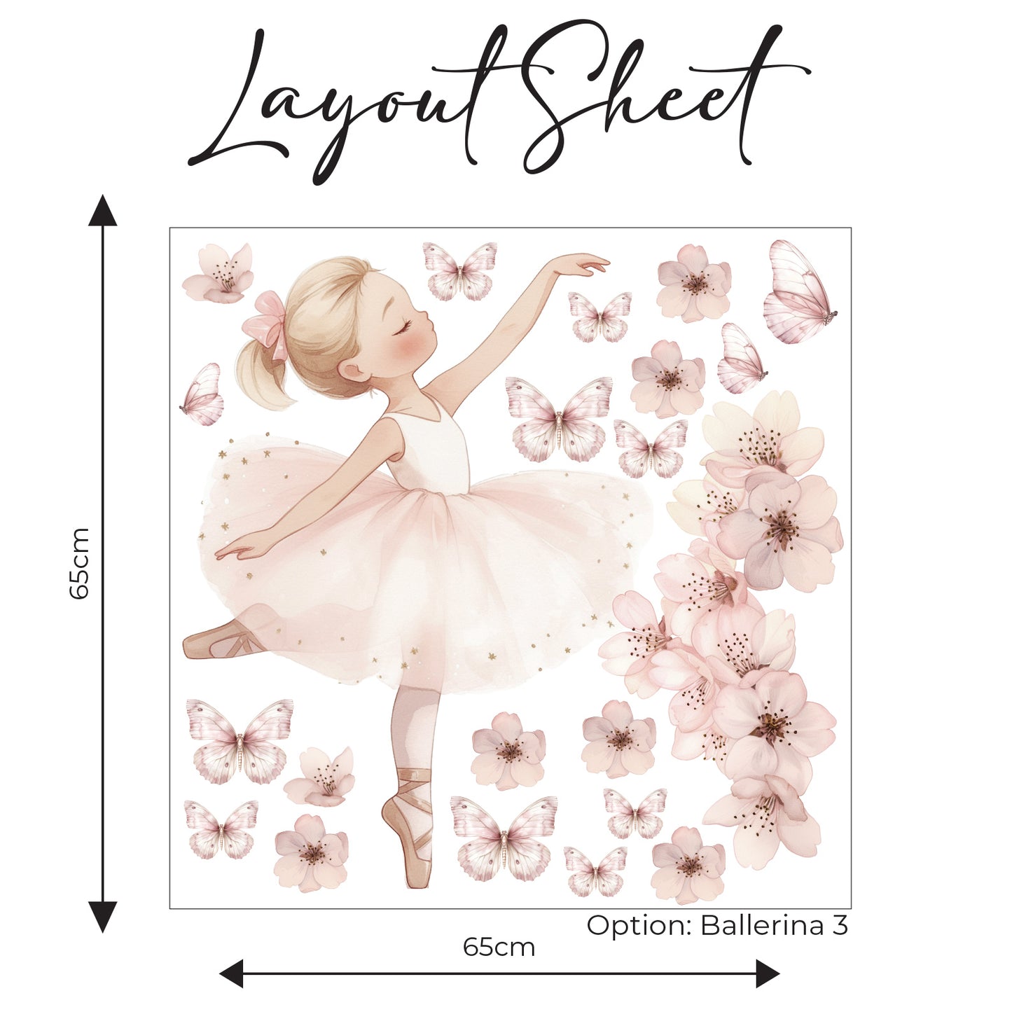 Ballerina Tiny Dancer Wall Sticker Set
