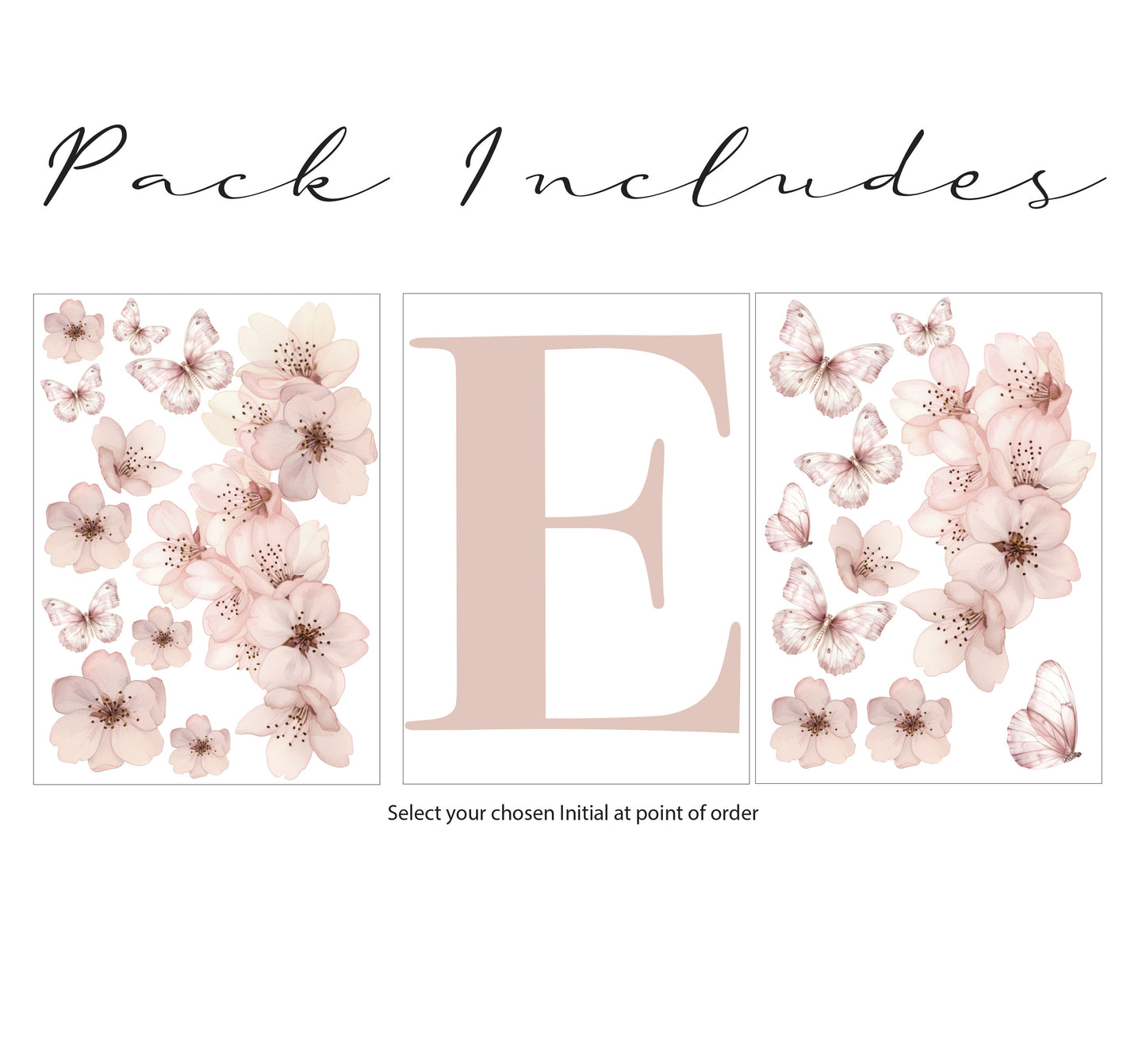 Ballerina Floral Initial Wall Decals