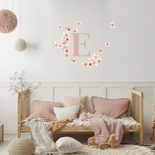 Ballerina Floral Initial Wall Decals
