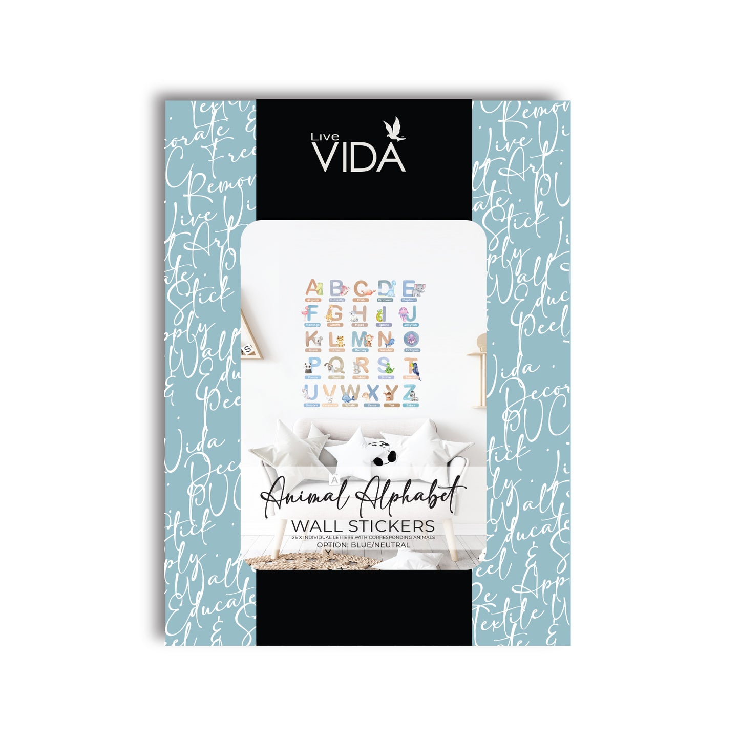 Animal Alphabet Textile Wall Sticker Set