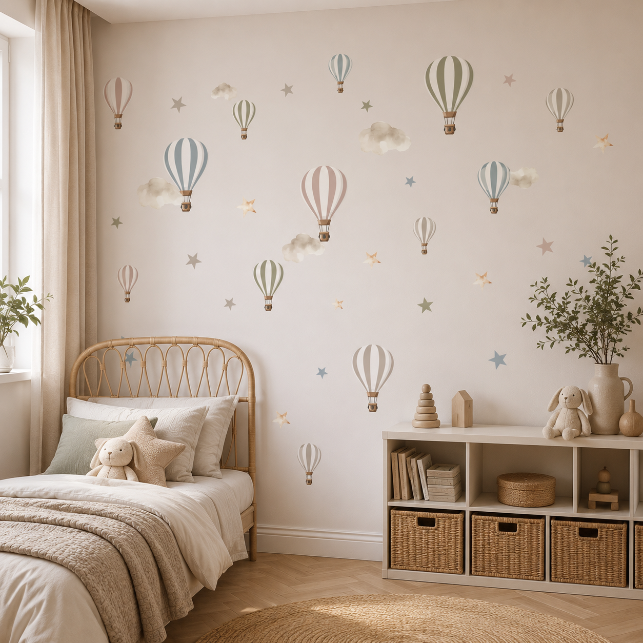 Hot Air Balloon A4 Wall Art Stickers