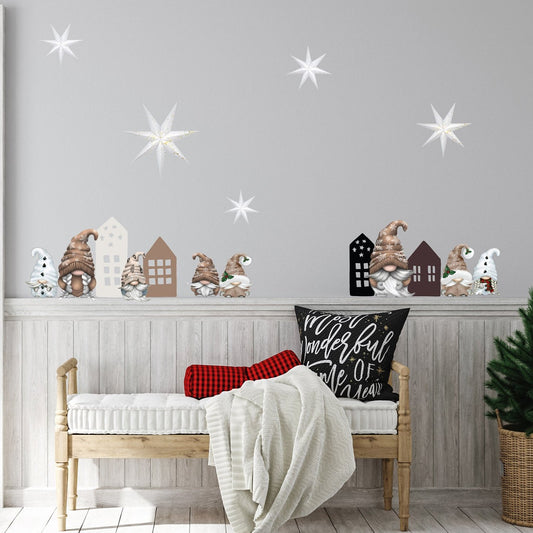 Christmas Scandi Gonks Wall Sticker Set